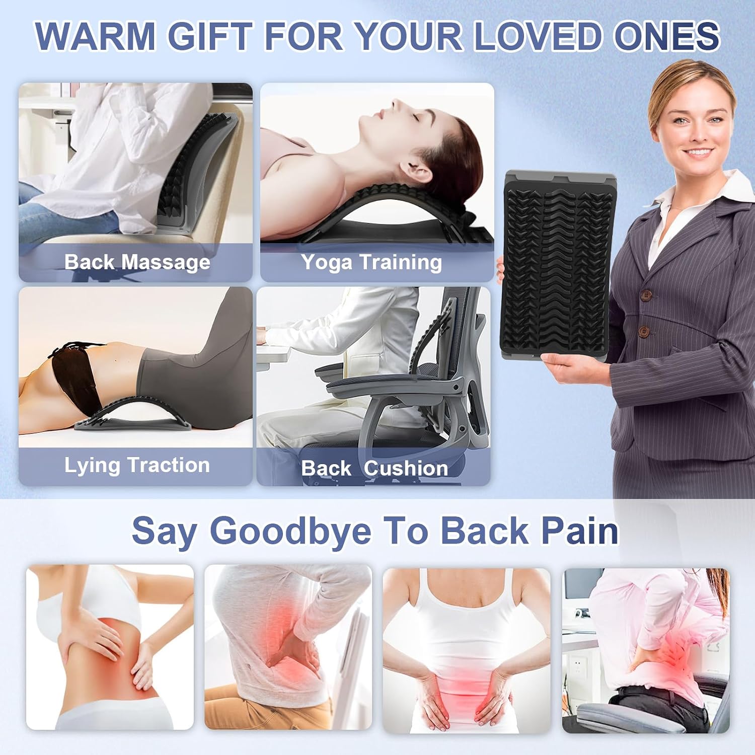 MINOLL Back Stretcher for Lower Back Pain Relief, Multiple Level Adjustable Arch Lumbar Back Cracker Board, Back Cracking Device, Back Massager for Scoliosis, Spine Decompression Support - Image 7