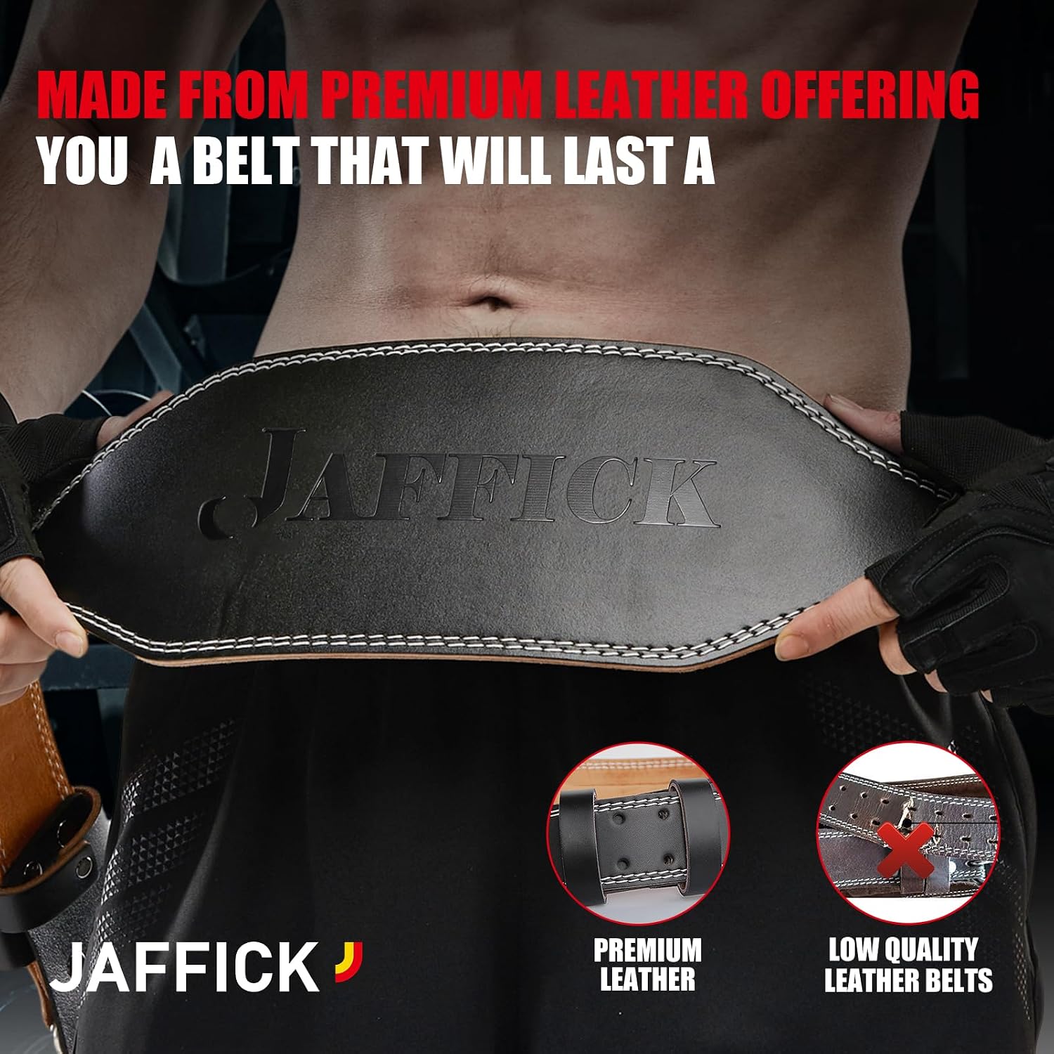 Genuine Leather Weight Lifting Belt for Men Gym Weight Belt Lumbar Back Support Powerlifting Weightlifting Heavy Duty Workout Training Strength Training Equipment - Image 4