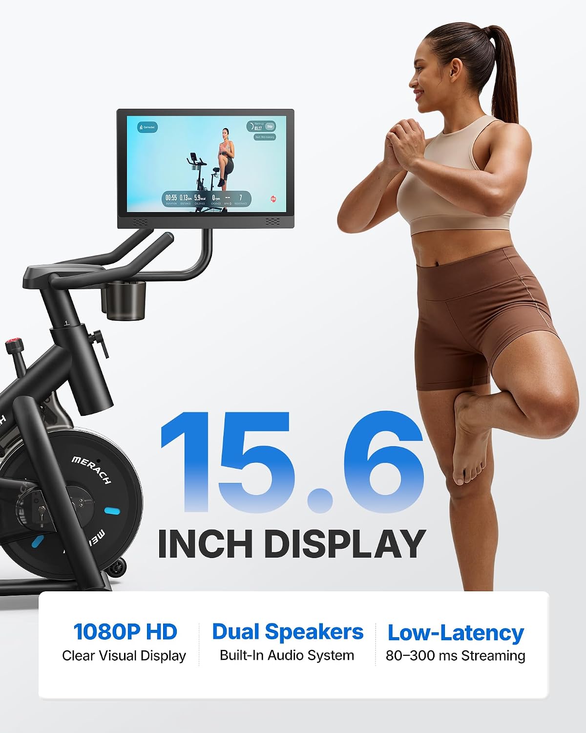 MERACH Exercise Bike, Magnetic Friction Stationary Bike for Home with APP - Image 2