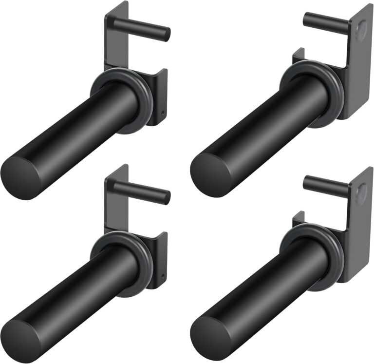 EVERYMATE Power Rack & Squat Rack Attachments Olympic Weight Plate Holder – Fits 2x2,2.3x2.3,3x3 Inch Tubes, 1" or 5/8" Hole – Bumper Plate Storage