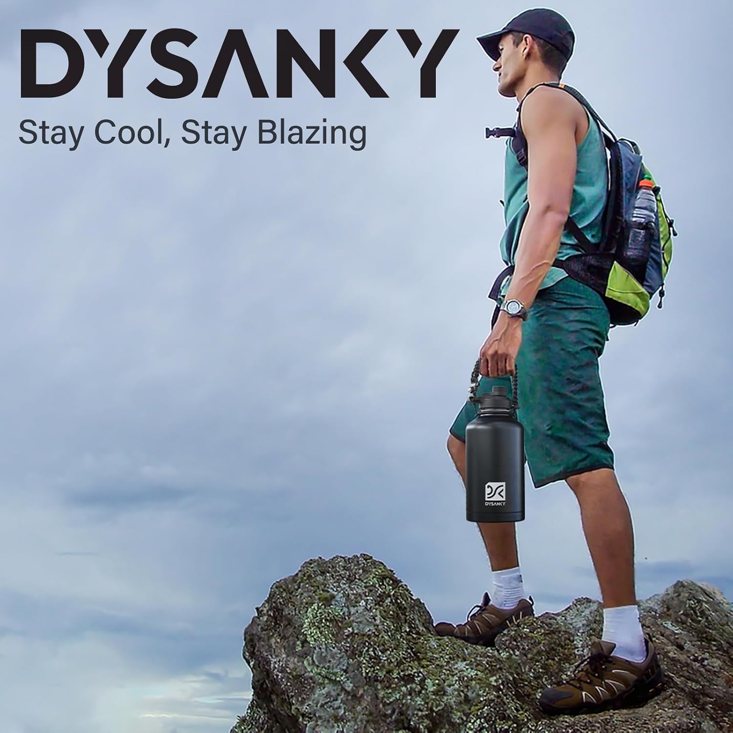 DYSANKY Insulated Water Bottle w/Straw Lid & Portable Carrier Bag, 64oz - Image 4