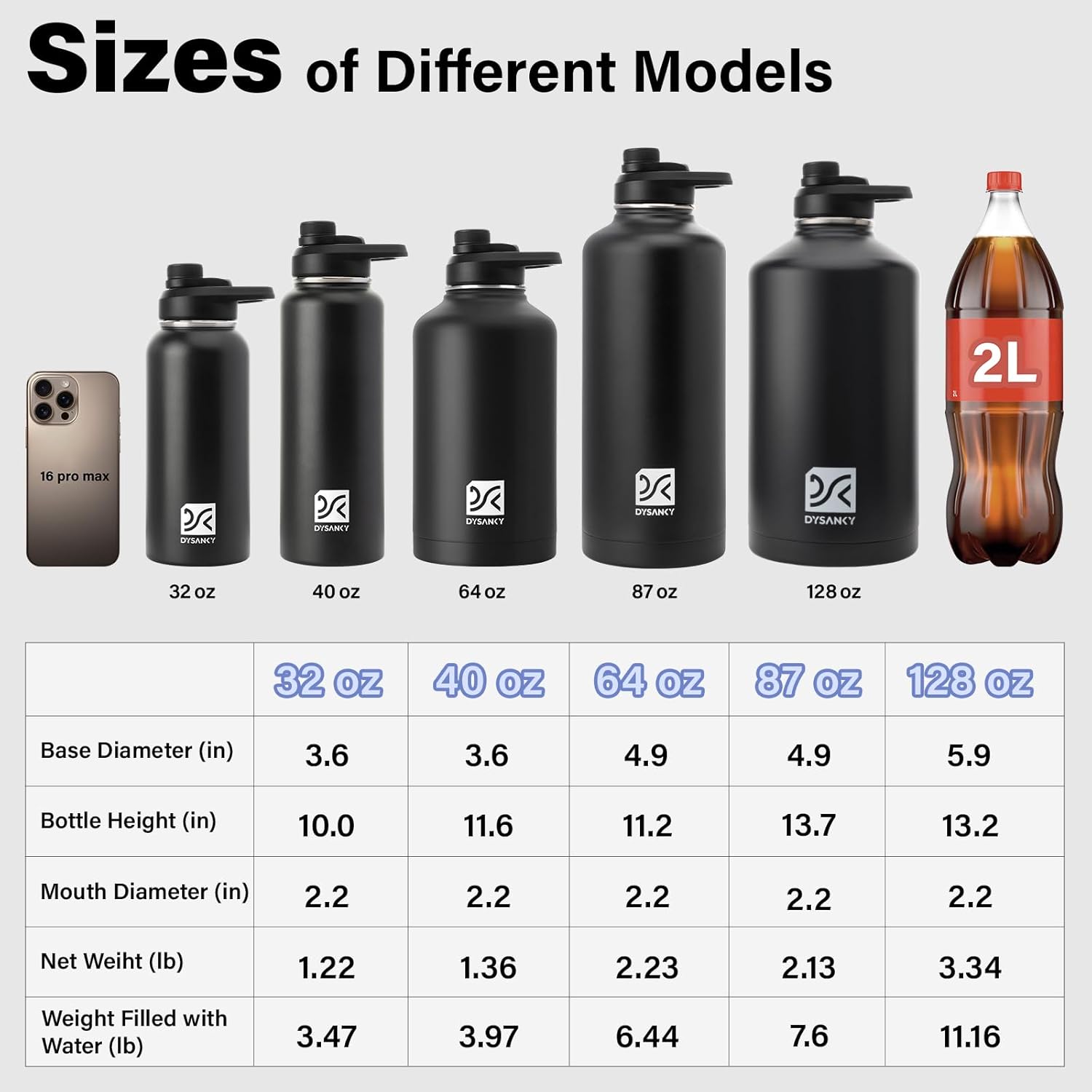 DYSANKY Insulated Water Bottle w/Straw Lid & Portable Carrier Bag, 64oz - Image 5