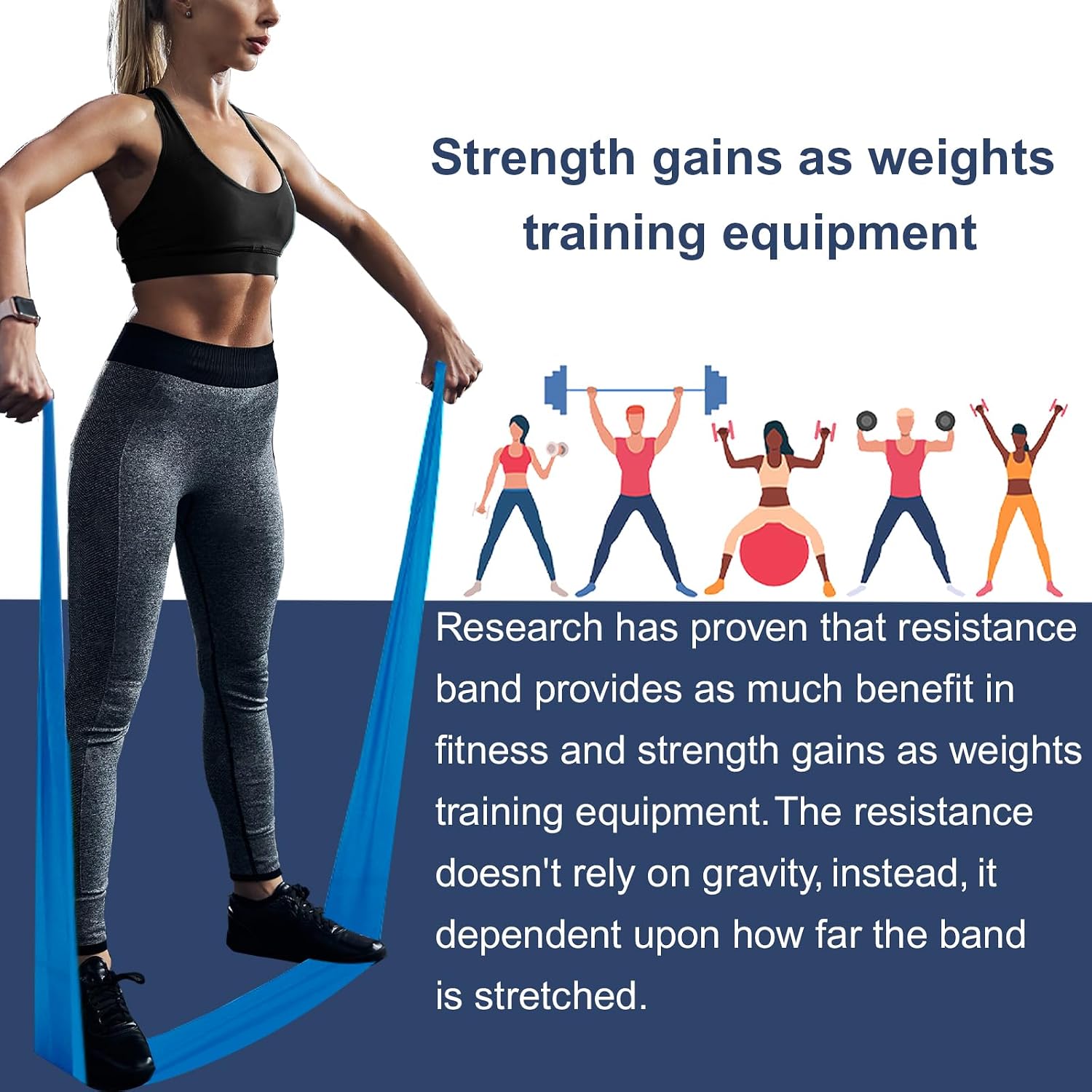 A AZURELIFE Resistance Bands,Professional Long Non-Latex Elastic Stretch Bands,Exercise Bands for Physical Therapy, Yoga, Pilates, Rehab, at-Home or The Gym Workouts, Strength Training - Image 3