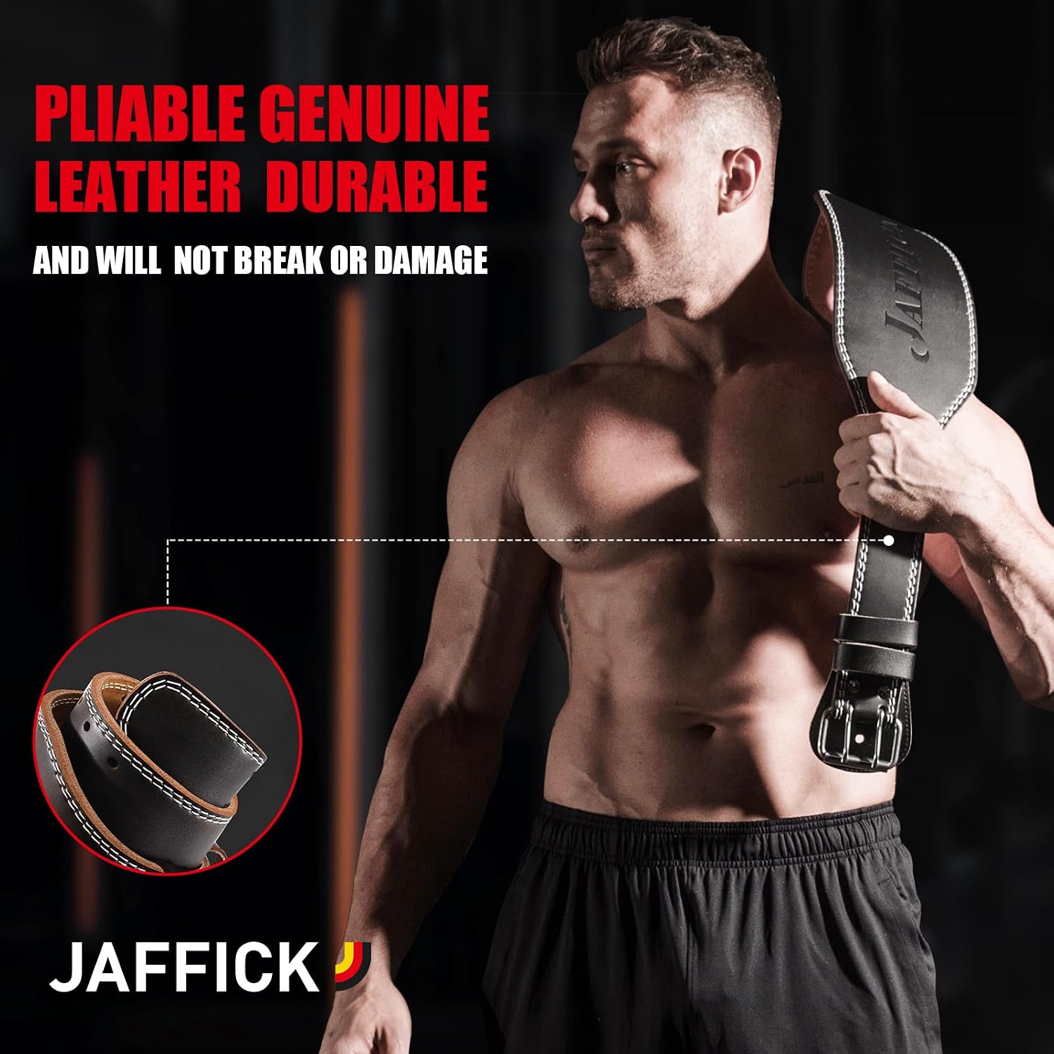 Genuine Leather Weight Lifting Belt for Men Gym Weight Belt Lumbar Back Support Powerlifting Weightlifting Heavy Duty Workout Training Strength Training Equipment - Image 5