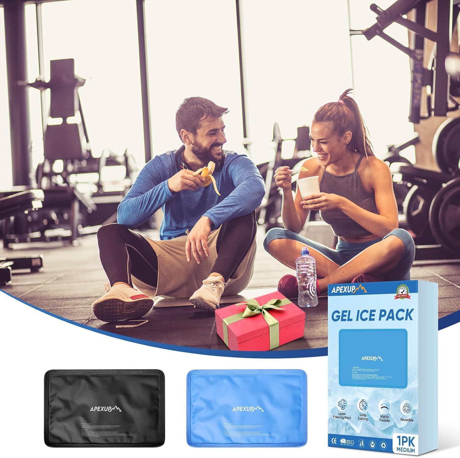 APEXUP Gel Ice Packs for Injuries Reusable, Flexible Double Sided Cold Packs for Injuries, Ice Pack for Knee, Shoulder, Back, Hip, Leg, Arm (Blue, 11.5"x7.5", 1PK) - Image 9