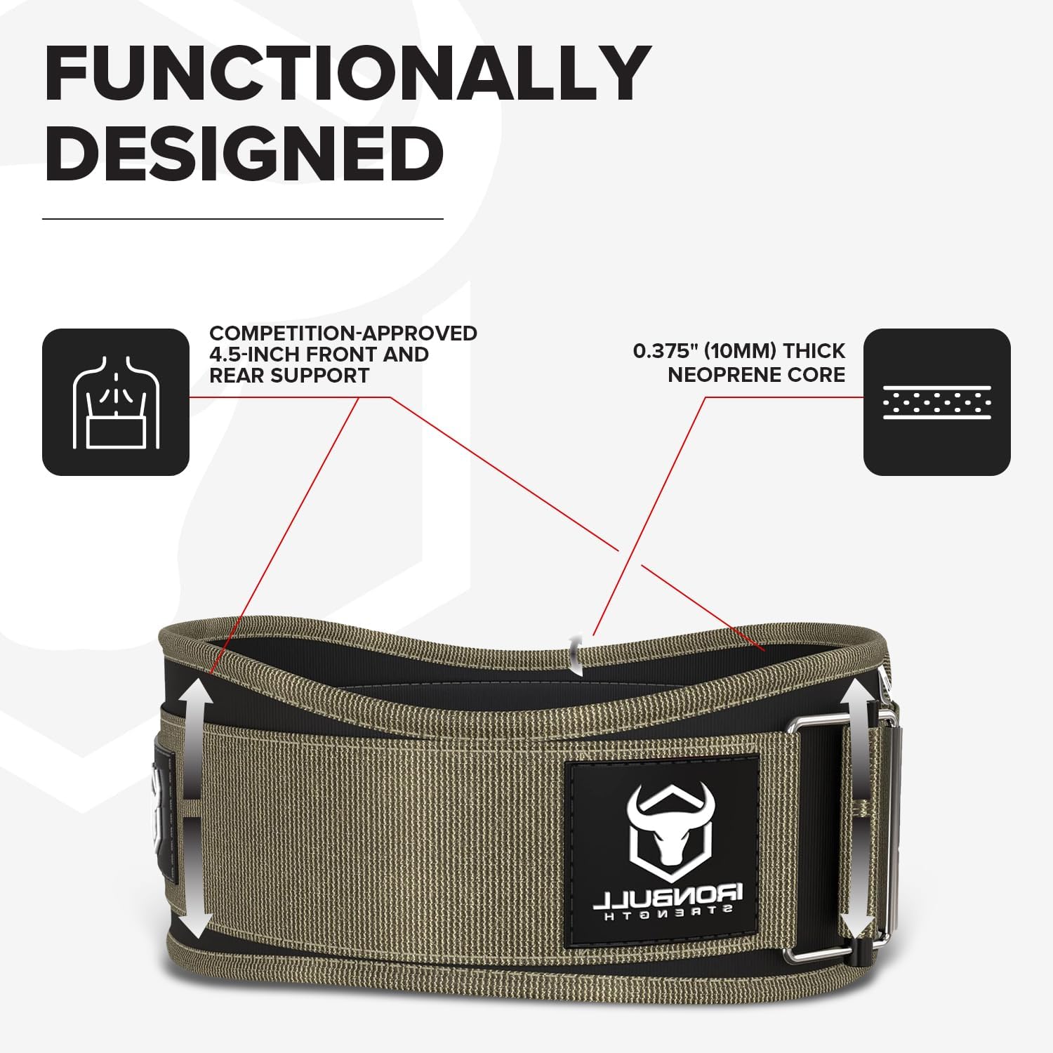 Weight Lifting Belt for Men and Women - Great for Squats, Deadlift, Lunge, Exercises and Training - Best for Olympic, Cross-Training and Bodybuilding Workout - Image 2