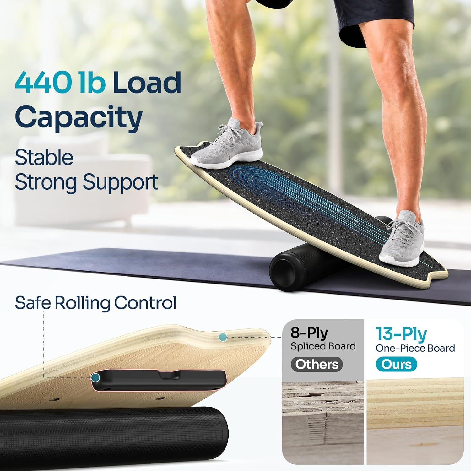 Sportneer Balance Board - 7 Mode Wobble Board with Roller & Ball - Image 3