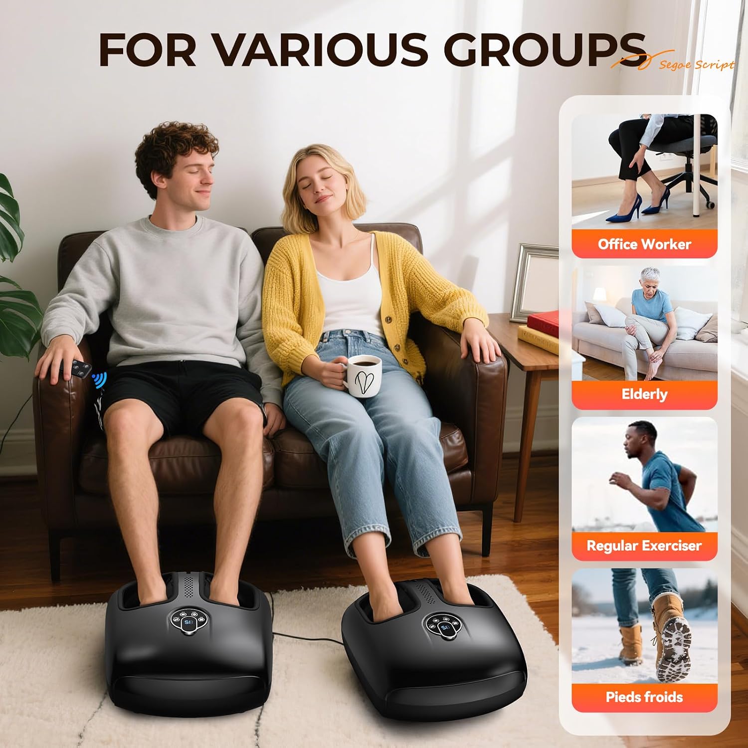 Foot Massager with Heat, 4 Modes & Vibration & Compression & Rolling for Feet Toes Relief, Electric Shiatsu Foot Massager with Remote, Fits Up to Men's Size 12, Gift for Women Men Father's Day - Image 8
