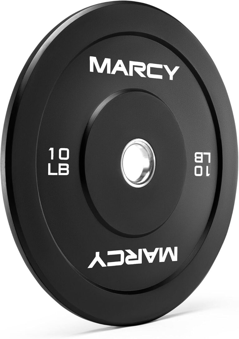 Marcy 2" Olympic Bumper Plates, Black Rubber, 10-45 lb Single or 250 lb Set