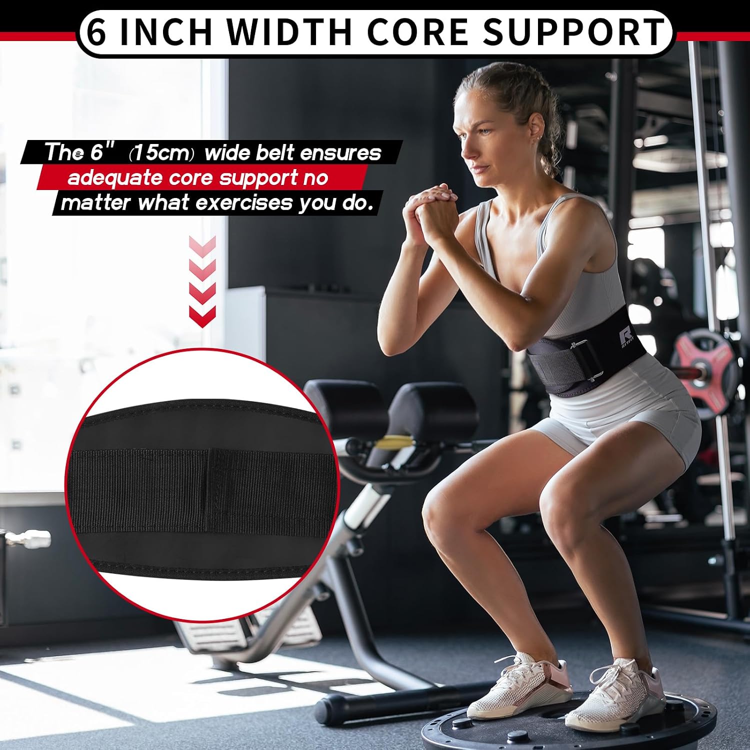 RitFit Weight Lifting Belt 6 Inch for Squats Deadlift Strength Training - Image 5