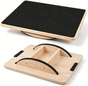 Wooden Balance Board, 350LBS Anti-S...
