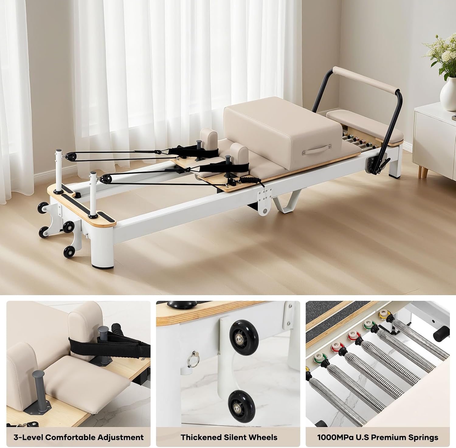 Ultra Foldable Pilates Reformer Studio Aluminum Pilates Machine - Image 3