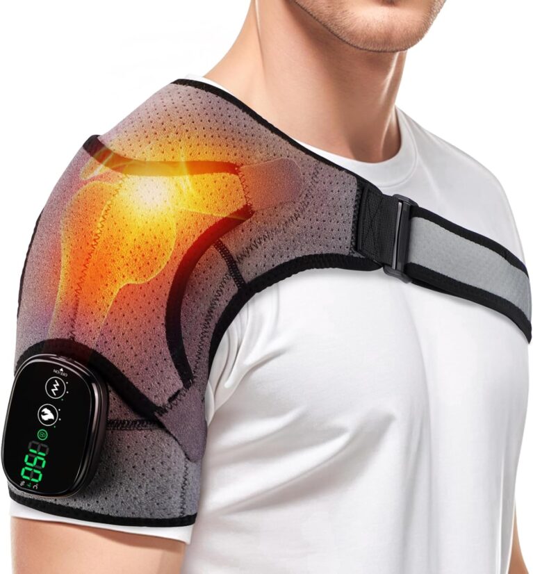 Cordless Shoulder Heating Pad with Massage, Rotator Cuff Shoulder Massager