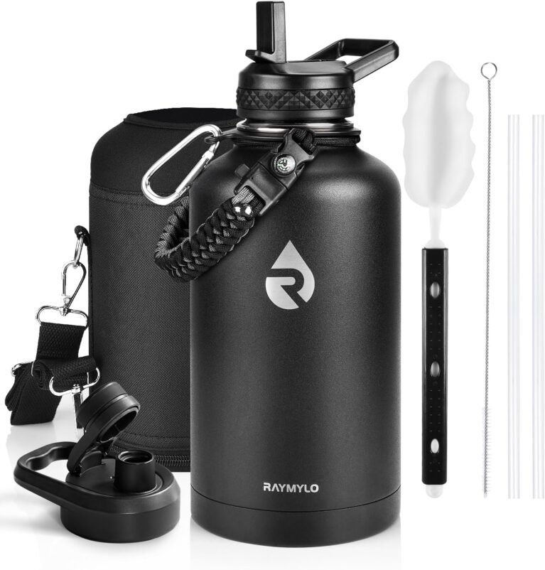 RAYMYLO Insulated Water Bottle 64 oz, Triple Wall Vacuum Stainless Steel