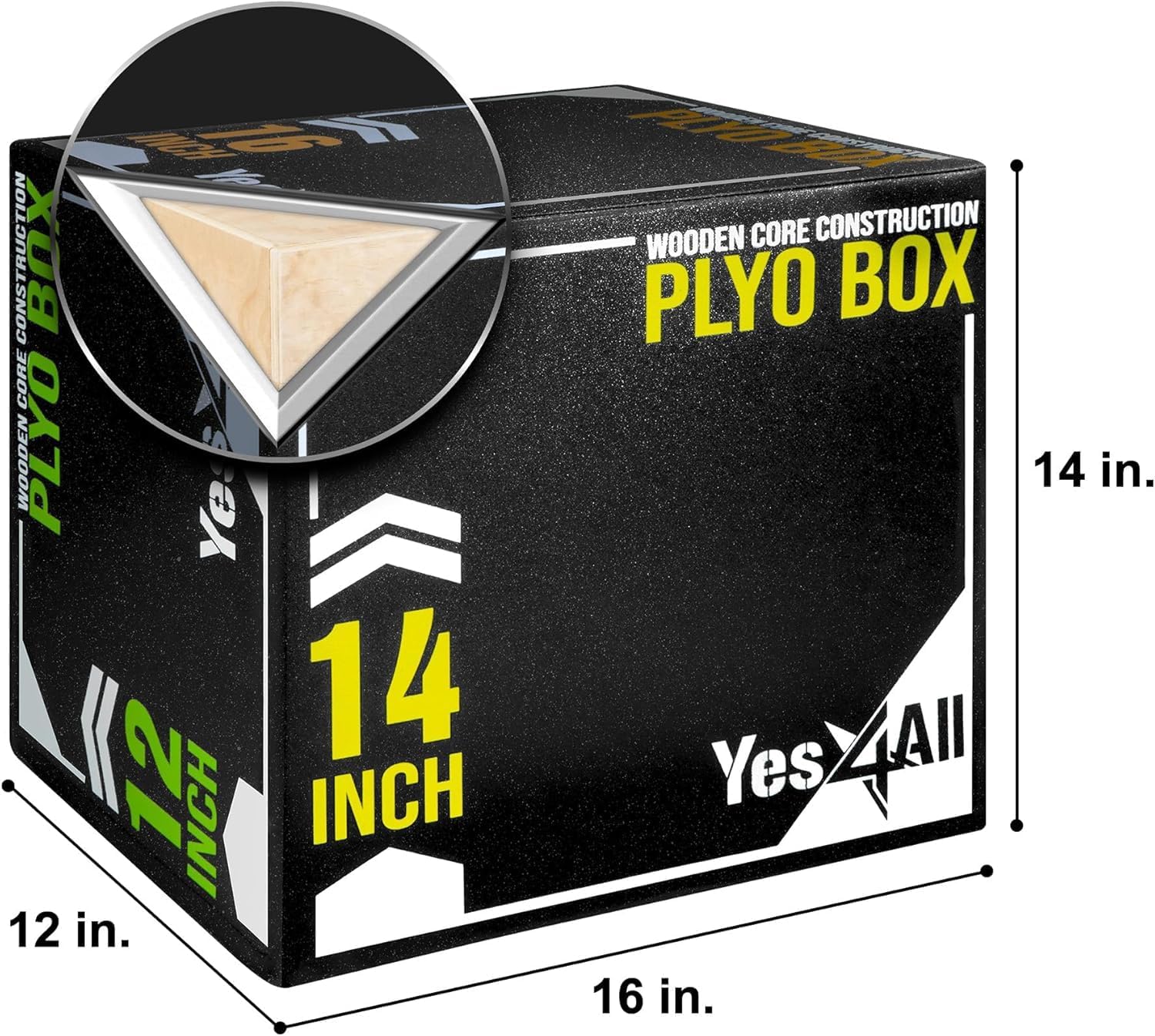 Yes4All 3-in-1 Soft-Padded Plyo Box With Wooden Core, Non-Slip Multi-Use Cushioned Plyometric Jump Box with Vinyl Cover for Jumping, Conditioning, Strength Training - Image 3