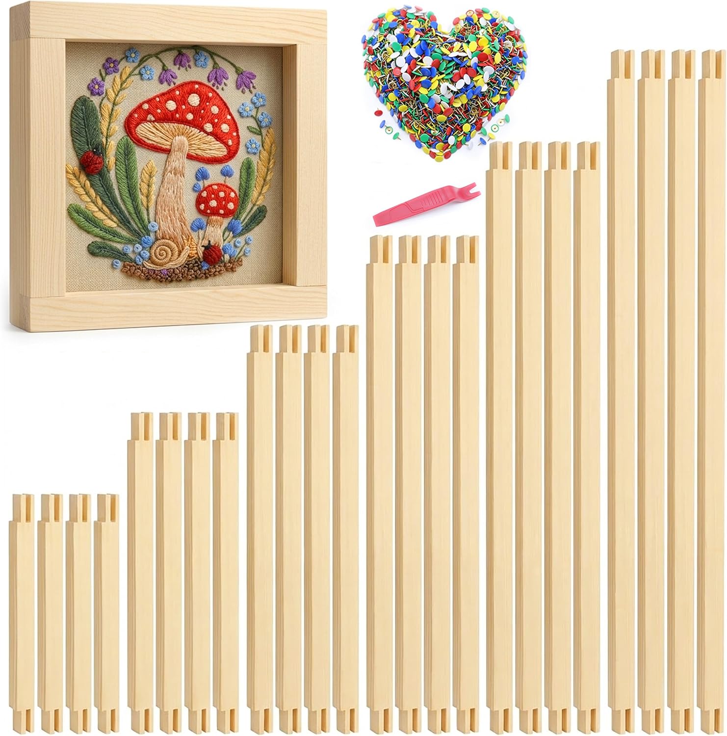 24Pcs Stretcher Bars for Needlework Needlepoint DIY Embroidery Frame Kit