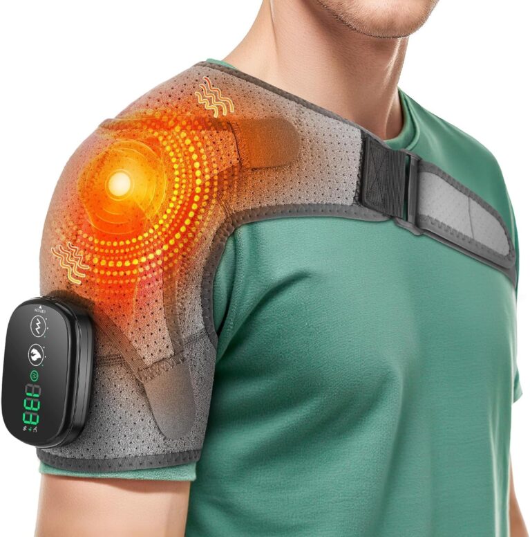 WoloyHeatie Shoulder Heating Pad with Massage, FSA Eligible Shoulder Brace