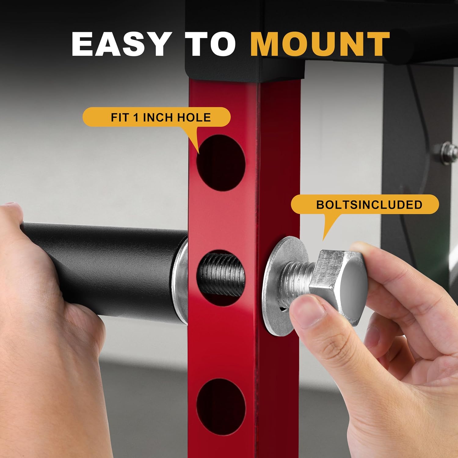 EVERYMATE Weight Plate Holder Power Rack Attachment 2 Inch Olympic Plate Storage Power Squat Rack Holder Weight Plates for 2x2 3x3 2x3 Power Cage Accessories Weight Plate Rack - Image 4