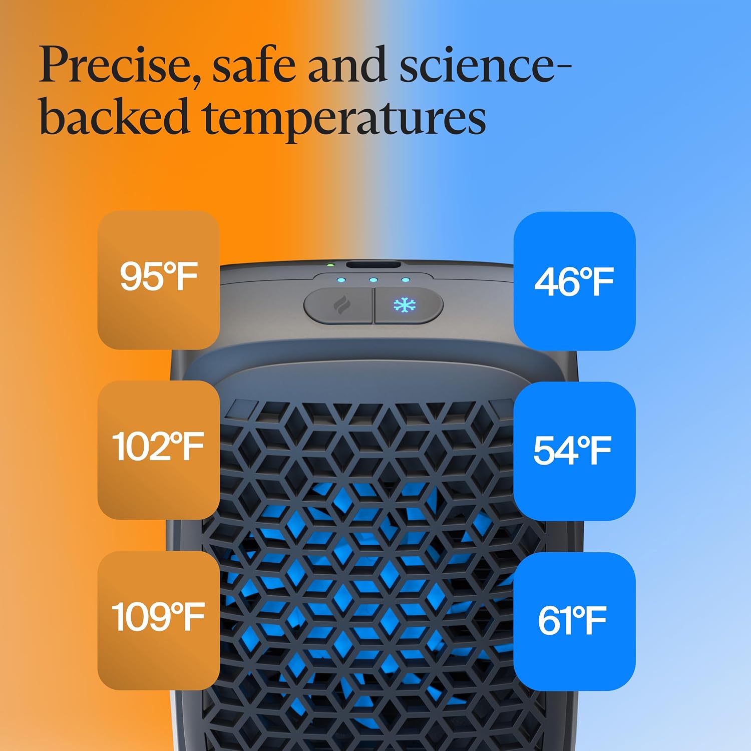 Therabody RecoveryTherm Cube - Instant Heat, Cold and Contrast Therapy for Pain Relief, Aches and Pains, and Muscle Recovery - Portable Hands Free Cryotherapy Machine with Cold Compress & Heating Pad - Image 4