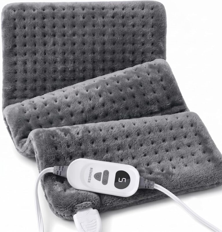 Electric Heating Pad for Back, Cramps, Shoulder, Moist & Dry Heat, 12"x24"