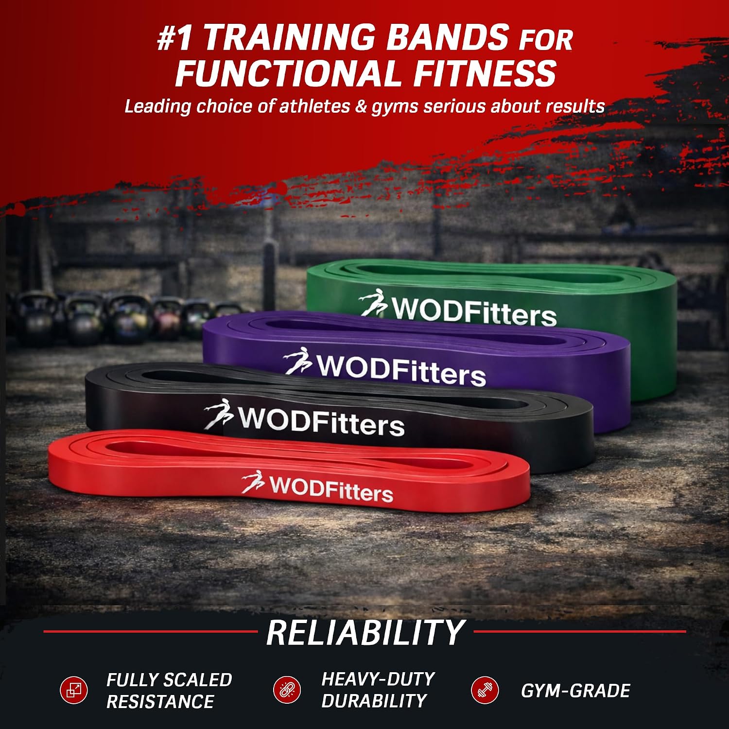 WODFitters Pull-Up Assistance Bands - 5 Band Set for Ultimate Pull Up and Muscle Up Training - Image 3