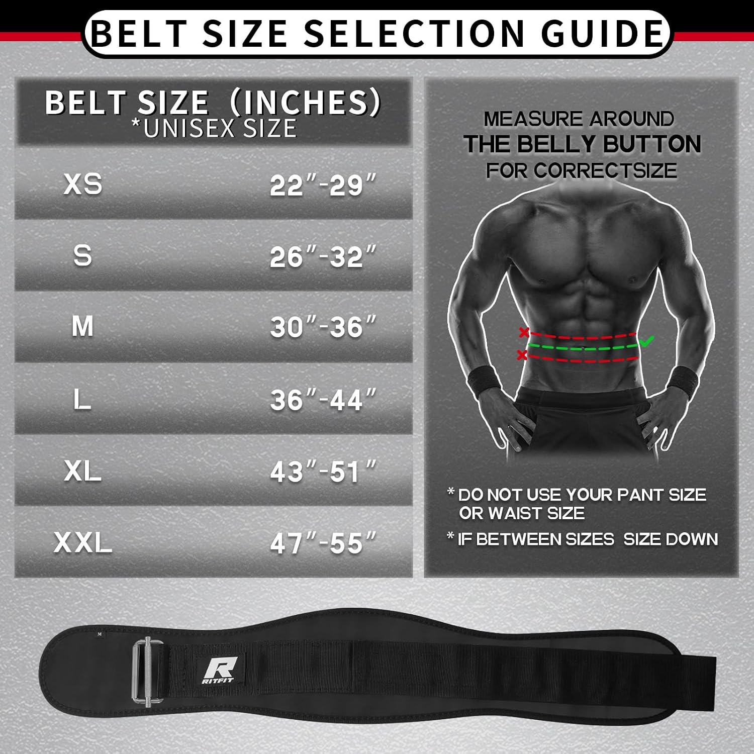 RitFit Weight Lifting Belt 6 Inch for Squats Deadlift Strength Training - Image 3