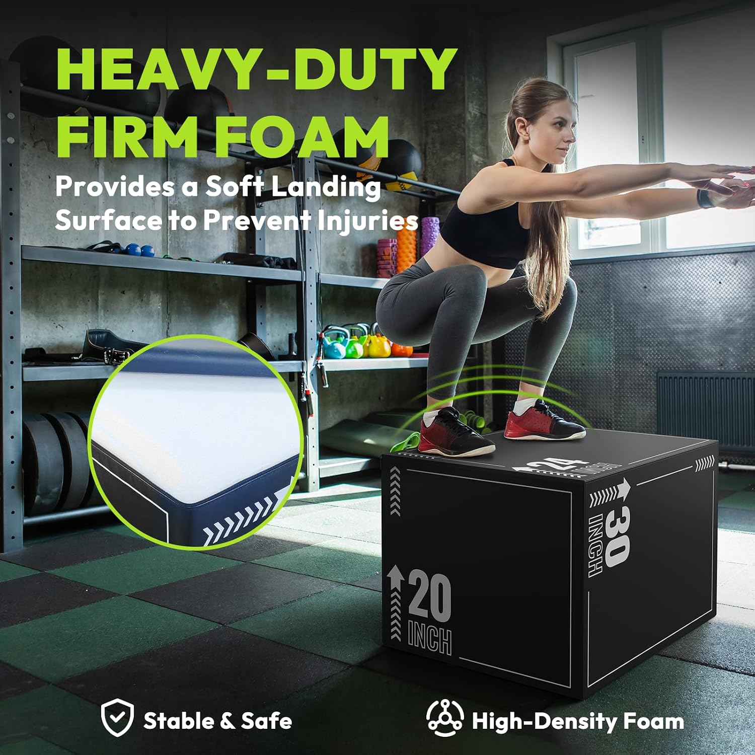 HANDBODE 3-in-1 Plyometric Jump Box, Multiple Height Options - Image 3