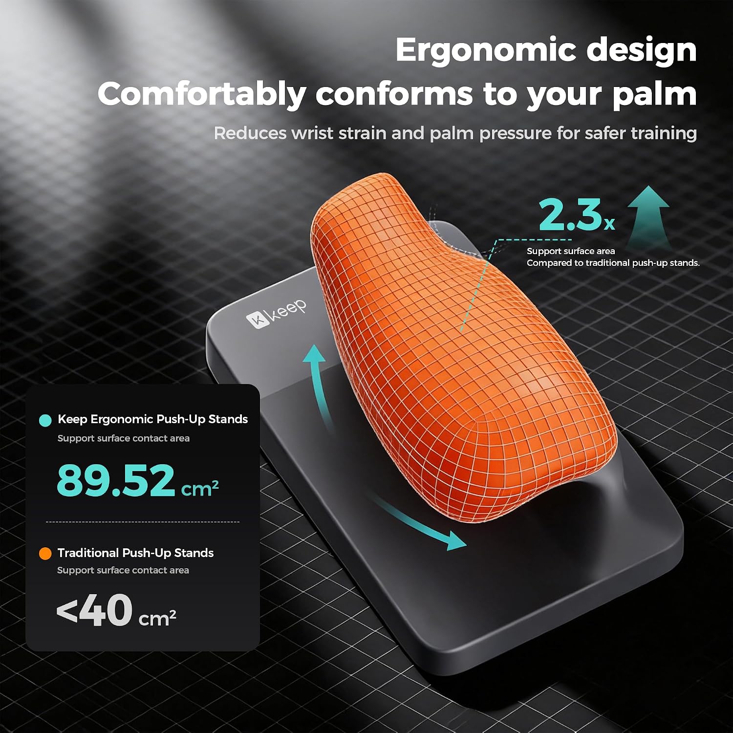 KEEP Wrist-Friendly Push Up Board - Ergonomic Push Up Grips - Image 3