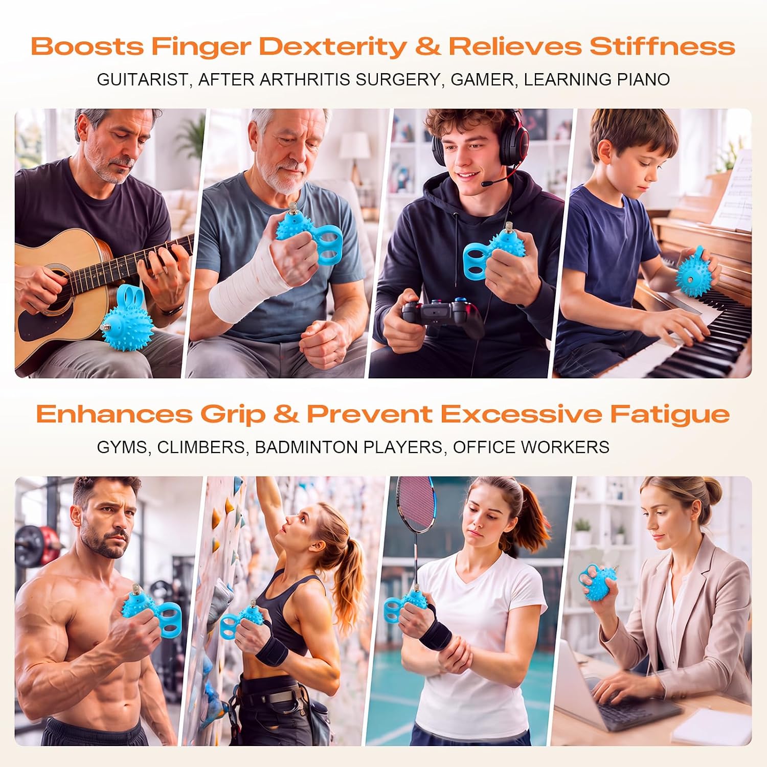 Hand Exercise Ball, Finger Therapy Ball, Grip Strengthener for Adults - Stress Relief, Massage Ball, Resistance Training for Wrist Flexibility, Hand Strengthening, Anxiety Relief - Image 3