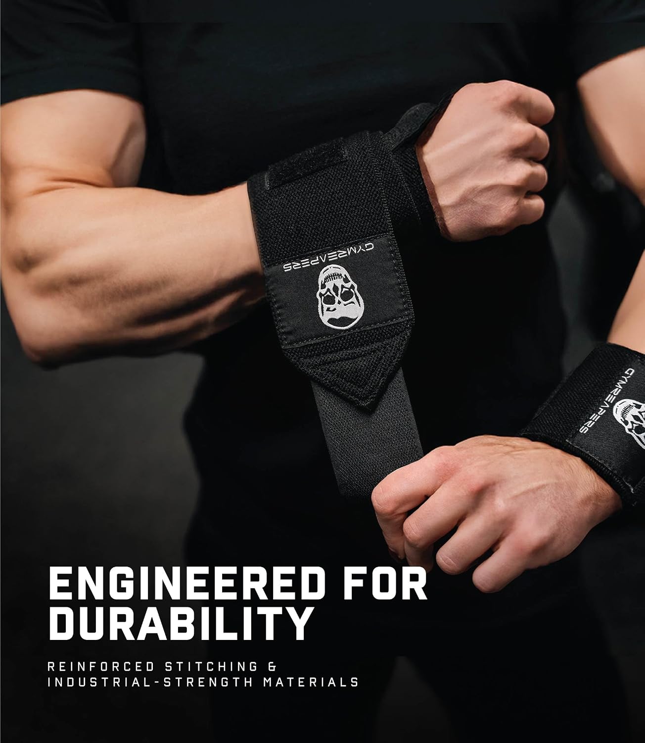 Gymreapers Weightlifting Wrist Wraps (IPF Approved) Professional Quality Wrist Support with Heavy Duty Thumb Loop - Best Wrap for Powerlifting Competition, Strength Training, Bodybuilding - Image 3