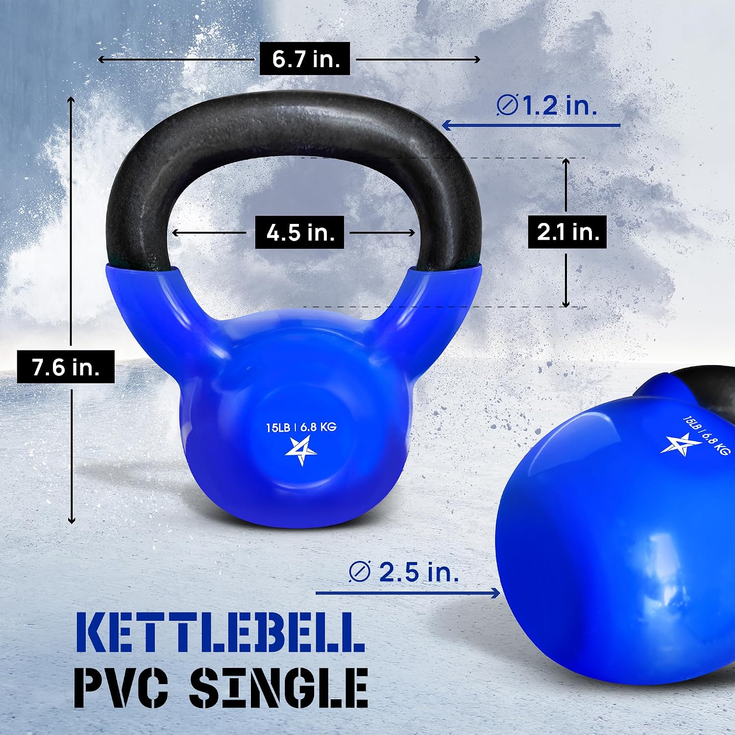 Yes4All Kettlebell, 5-100 LB Vinyl Coated Cast Iron Strength Training Kettlebells for Home Gym Exercises, Fitness, Full Body Workout Equipment, Push Ups, and Grip Strength - Image 2