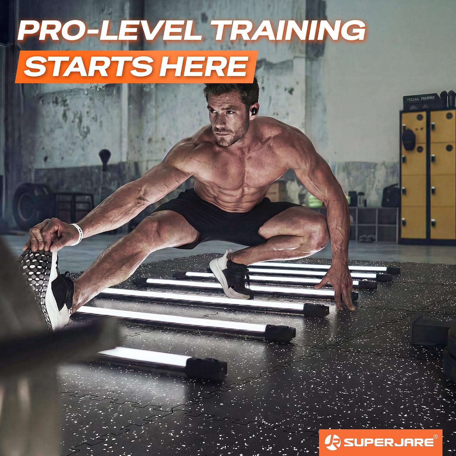 SUPERJARE 0.56'' Thick 48 Sq Ft Rubber Top Gym Flooring for Home Gym - Image 2
