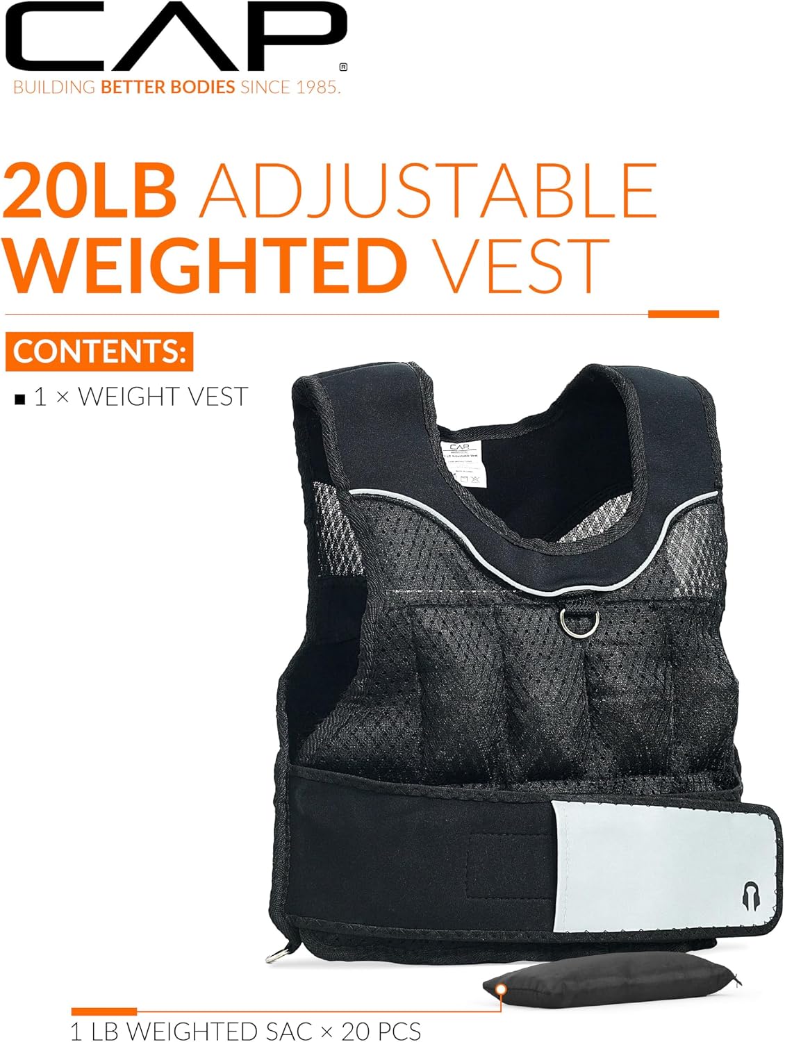 CAP Adjustable Weighted Vest 20–150 lbs for Strength Training, Running & Workouts, Weight Vest for Men & Women, Fitness Training Vest - Image 2