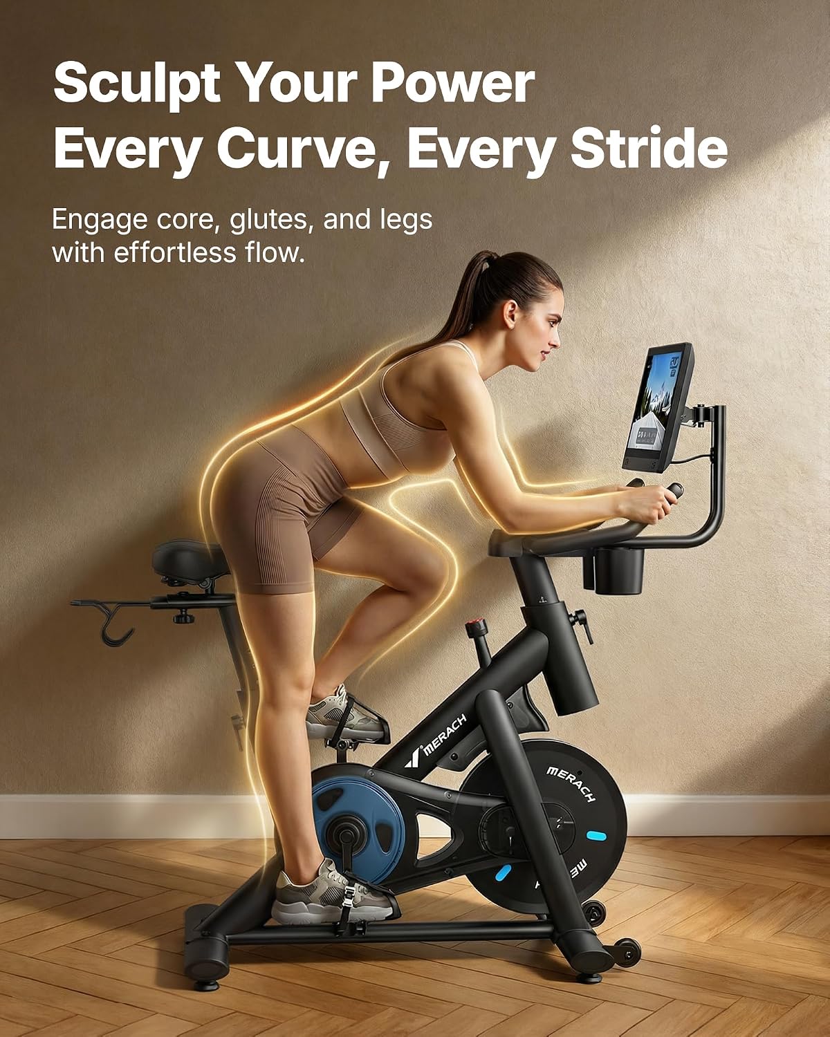 MERACH Exercise Bike, Magnetic Friction Stationary Bike for Home with APP - Image 6