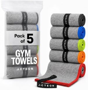 Acteon Microfiber Gym Towels 5 Pack...
