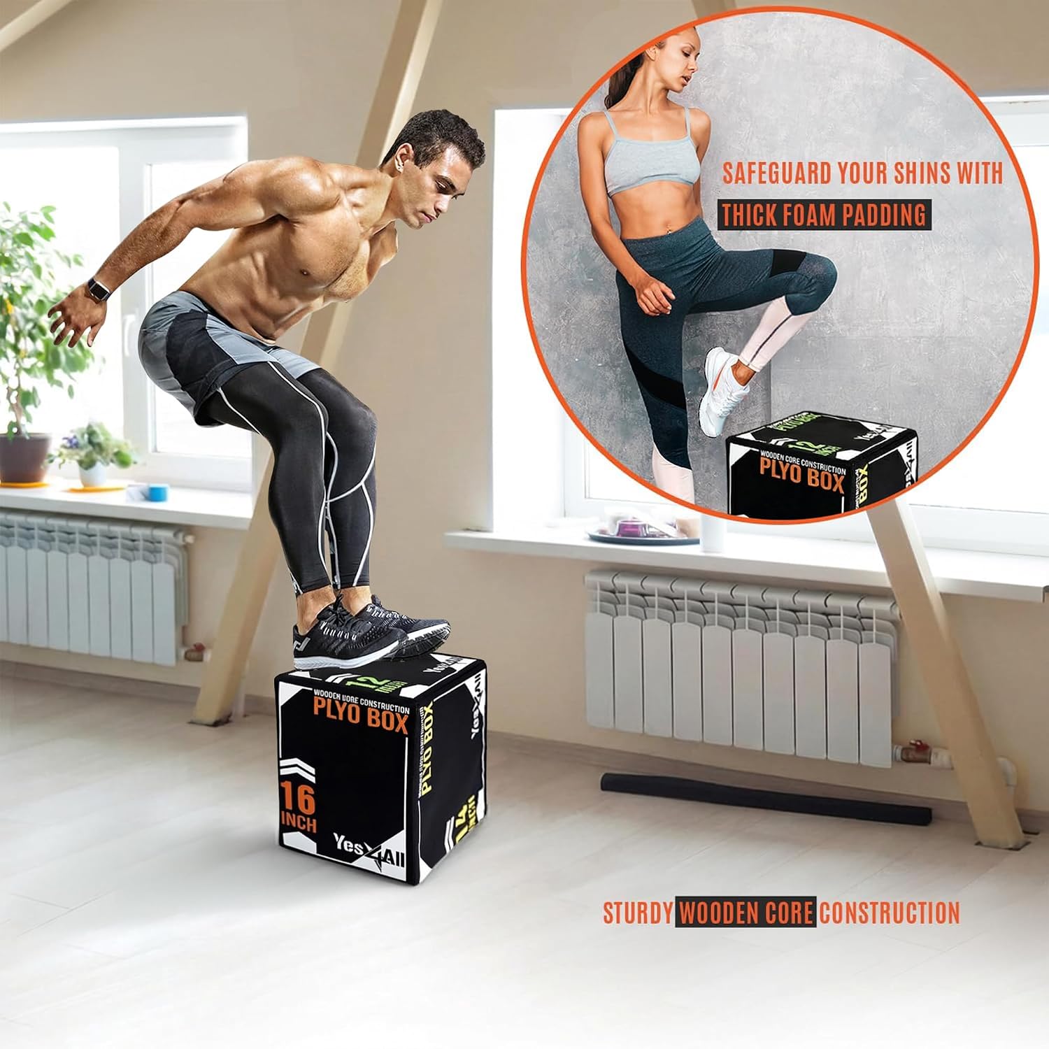Yes4All 3-in-1 Soft-Padded Plyo Box With Wooden Core, Non-Slip Multi-Use Cushioned Plyometric Jump Box with Vinyl Cover for Jumping, Conditioning, Strength Training - Image 4
