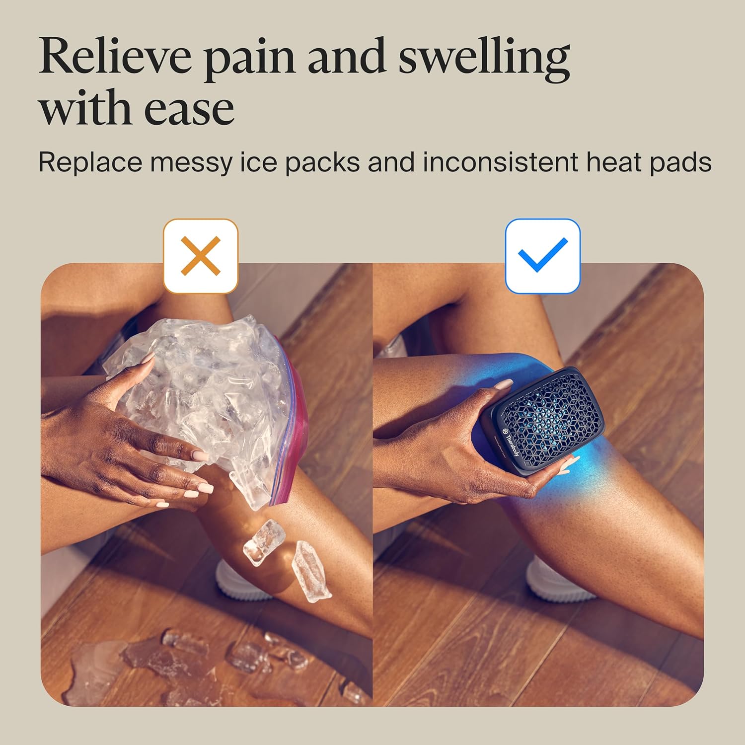 Therabody RecoveryTherm Cube - Instant Heat, Cold and Contrast Therapy for Pain Relief, Aches and Pains, and Muscle Recovery - Portable Hands Free Cryotherapy Machine with Cold Compress & Heating Pad - Image 5