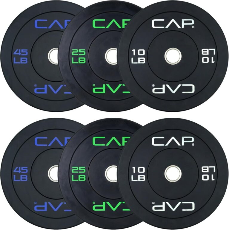 CAP 2-inch Olympic Bumper Plate Weight Set | 100-370 lbs | Multiple Colors | Storage Rack Optional