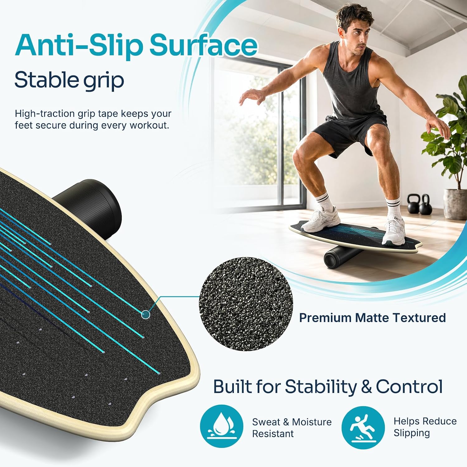 Sportneer Balance Board - 7 Mode Wobble Board with Roller & Ball - Image 7
