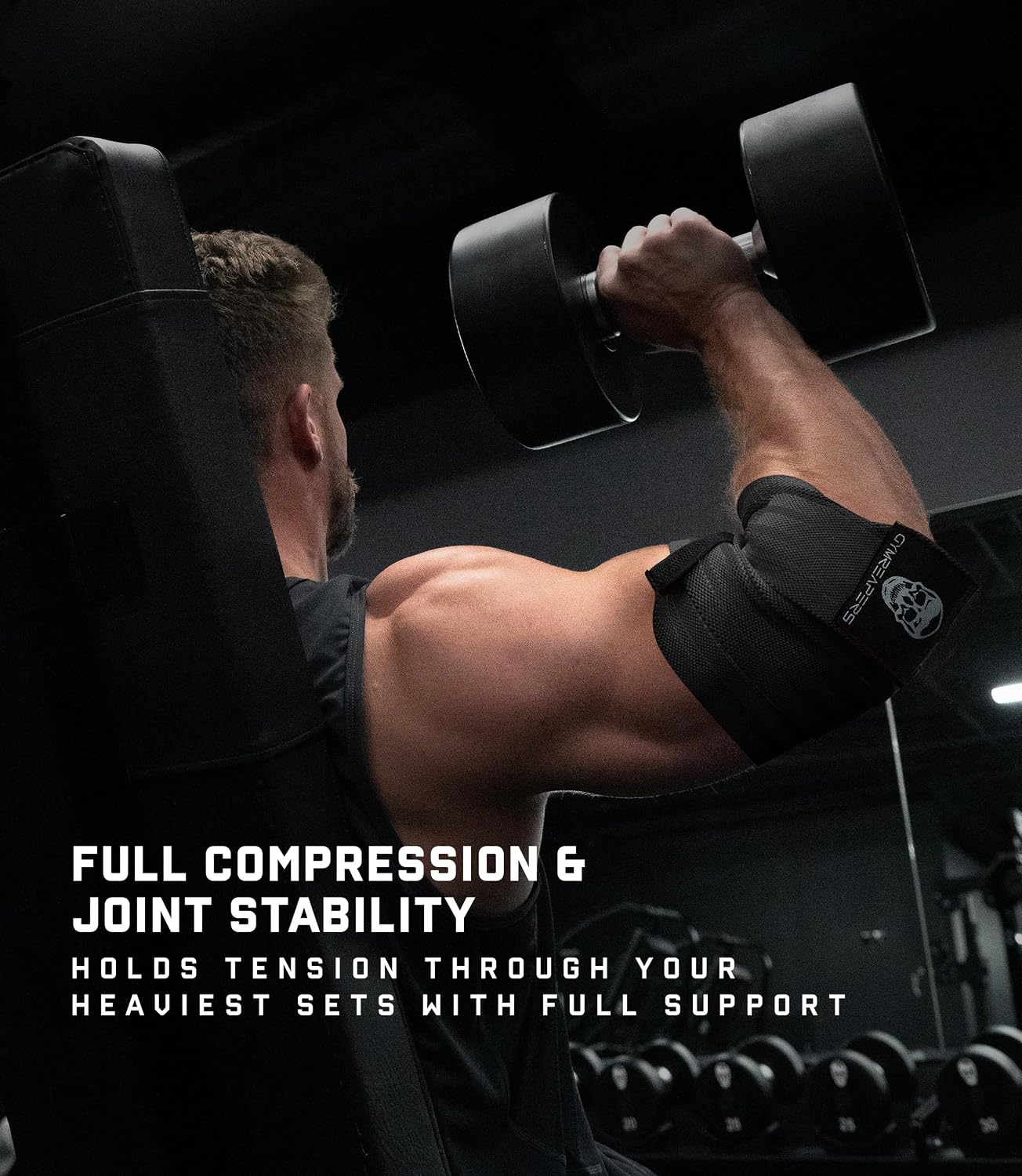 Gymreapers Weightlifting Elbow Wraps (1 Pair) - Flexible 40'' Elbow Compression Strap & Joint Support Brace - for Bench Press, Powerlifting, and Pressing - Image 5