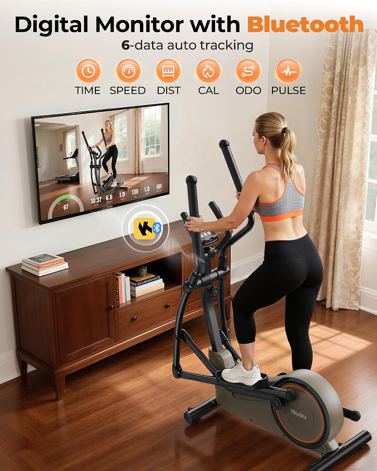 Niceday Elliptical Exercise Machine with 15.5IN/16IN/20IN Stride - Image 7