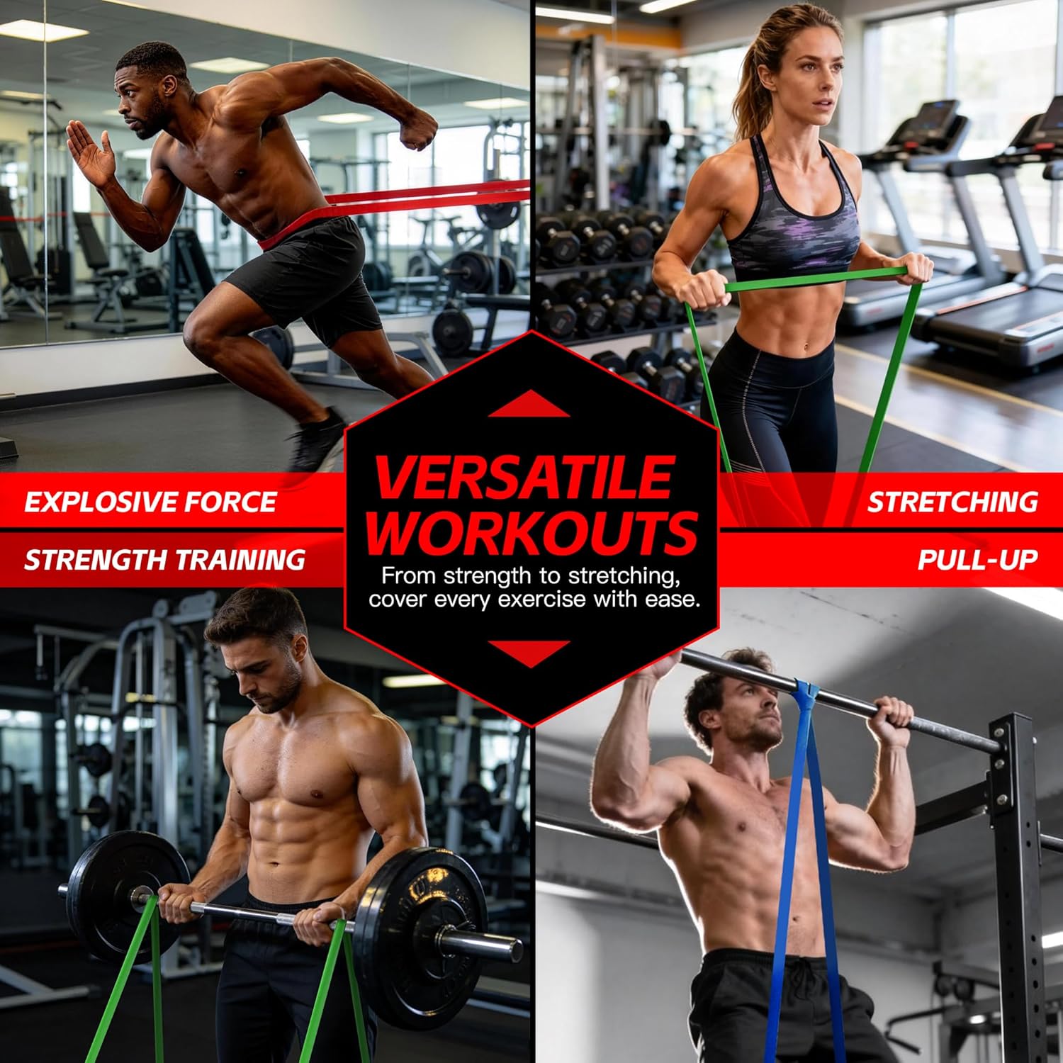 Pull Up Bands, Resistance Bands Set, Exercise Workout Bands for Men & Women, Ideal for Body Stretching, Physical Therapy and Muscle Training - Image 6
