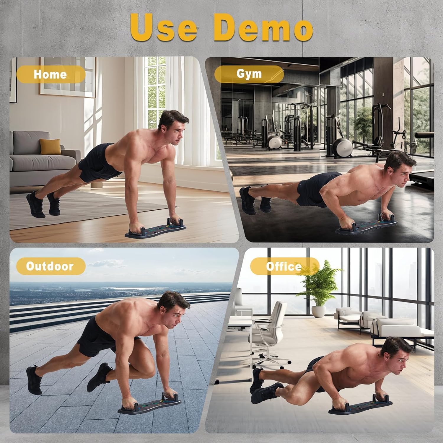 HOTWAVE Push Up Board, Portable Pushup Board for Men, Foldable Push Up Bar - Image 9
