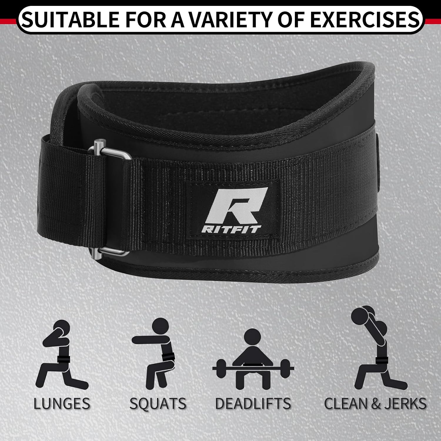 RitFit Weight Lifting Belt 6 Inch for Squats Deadlift Strength Training - Image 4