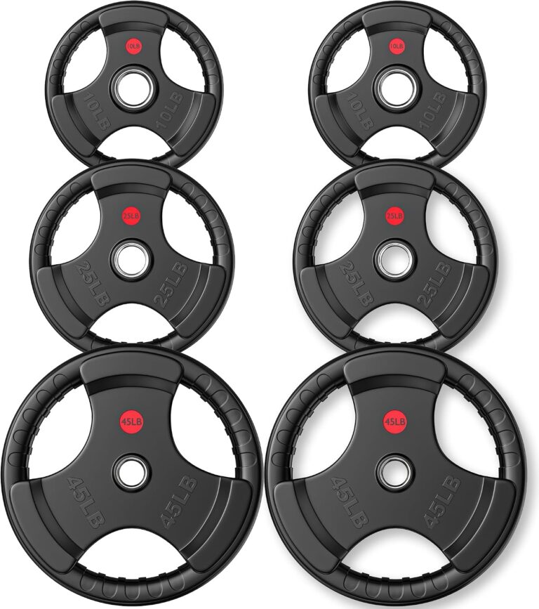 GIKPAL Olympic Weight Plates, 2-Inch Rubber Coated for Strength Training