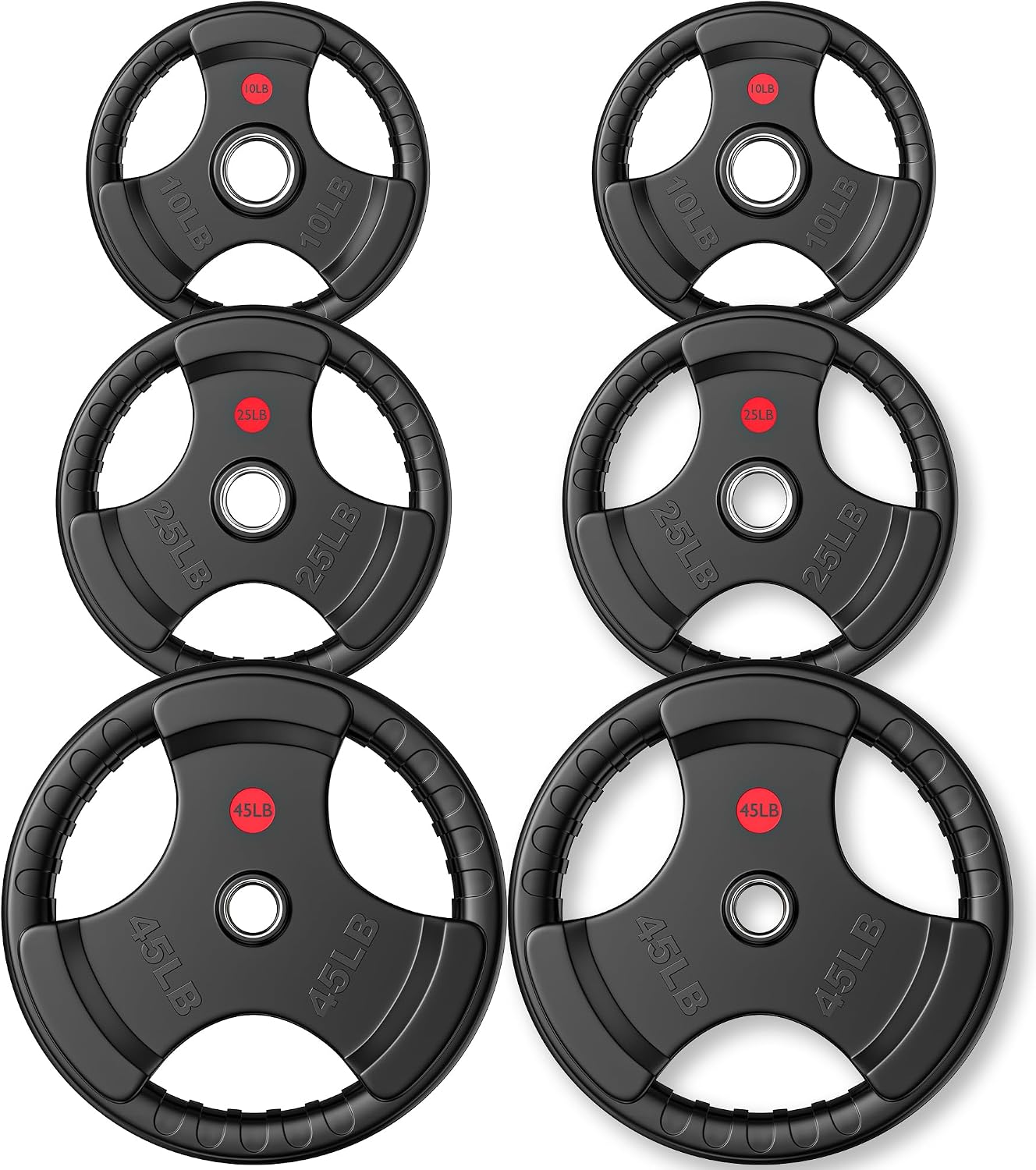 GIKPAL Olympic Weight Plates, 2-Inch Rubber Coated for Strength Training