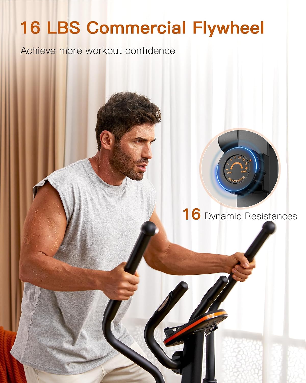 Niceday Elliptical Exercise Machine with 15.5IN/16IN/20IN Stride - Image 5