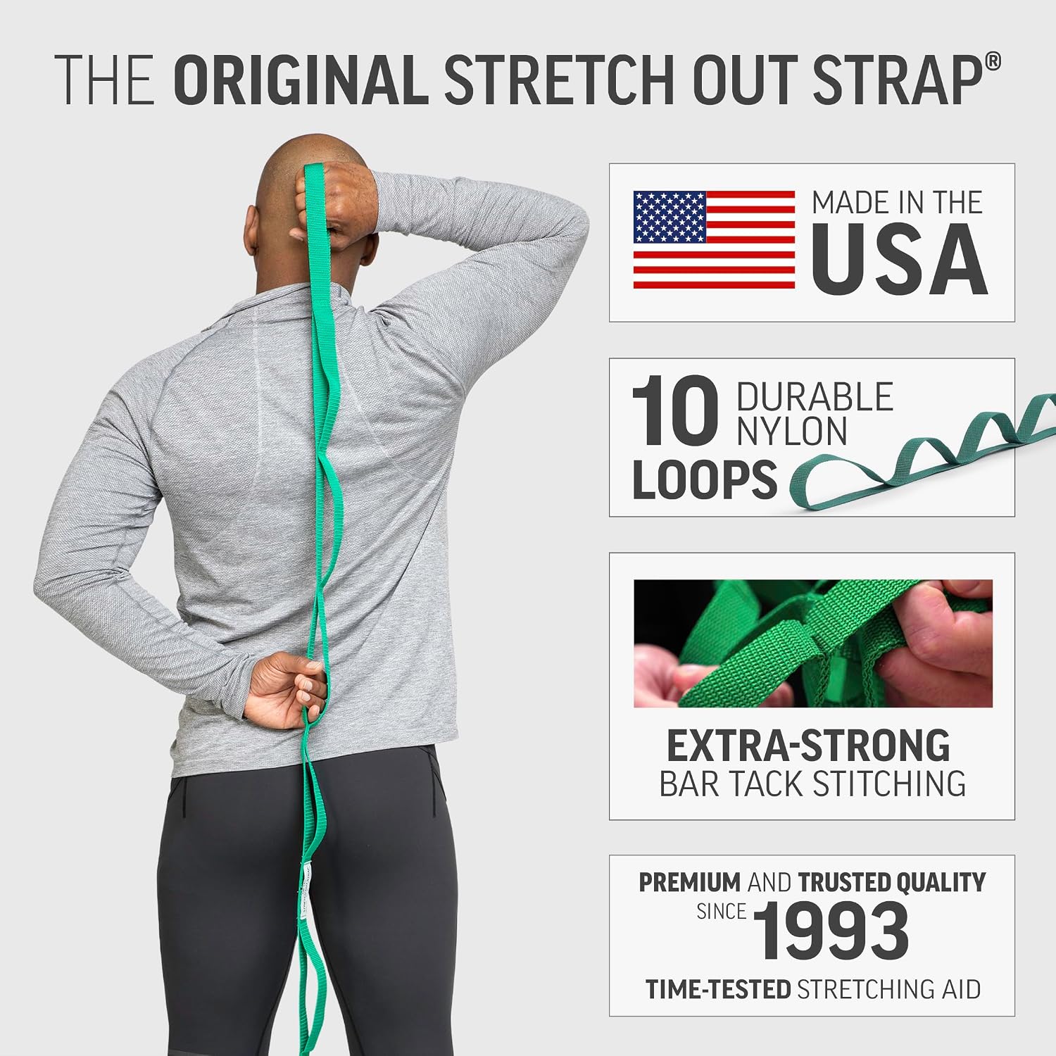 OPTP The Original Stretch Out Strap with Exercise Book, USA-Made Yoga Strap - Image 4