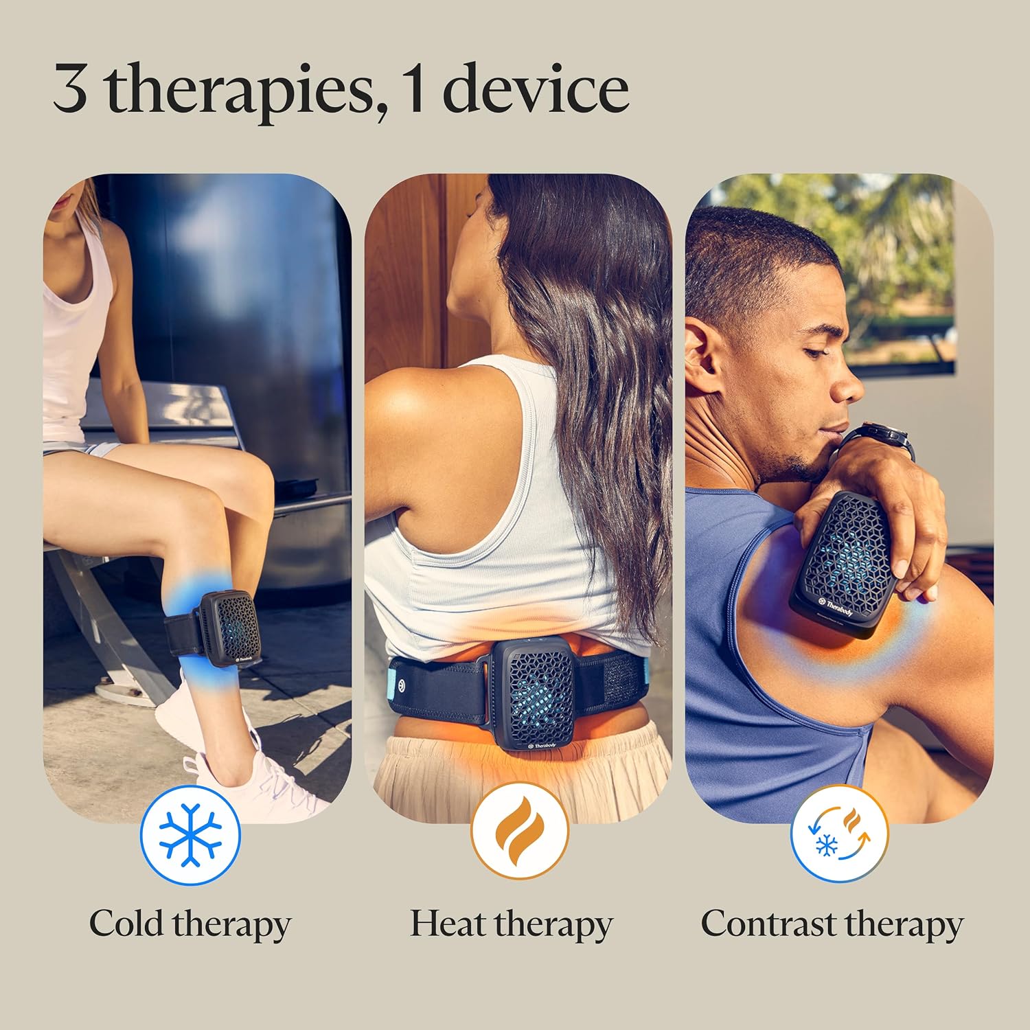 Therabody RecoveryTherm Cube - Instant Heat, Cold and Contrast Therapy for Pain Relief, Aches and Pains, and Muscle Recovery - Portable Hands Free Cryotherapy Machine with Cold Compress & Heating Pad - Image 3