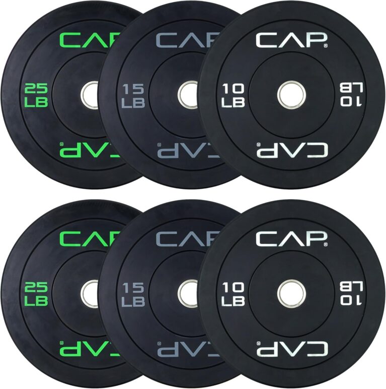 CAP 2-inch Olympic Bumper Plate Weight Set | 100-370 lbs | Multiple Colors | Storage Rack Optional